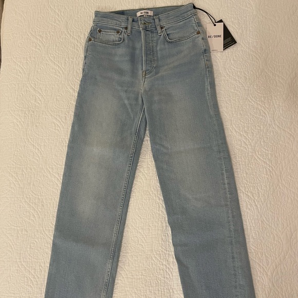Re/done 70s Stove Pipe High Rise Jeans in River Fare - Picture 4 of 8